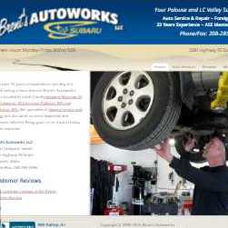 detail of Brent's Autoworks website