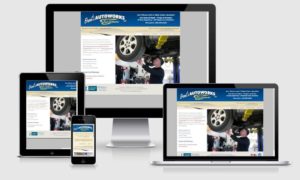 Brent's Autoworks website on different screen sizes