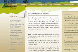 City of Moscow website detail